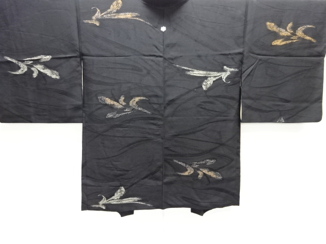 JAPANESE ANTIQUE HAORI / TAISHO ROMAN STYLE / WOVEN ABSTRACT PATTERN